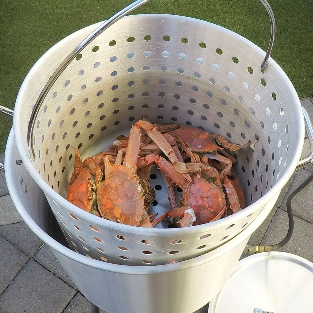 Wildtrak Aluminium Crab Cooker Stock Pot with Basket/Handles/Lid/Strainer 40L/42qt