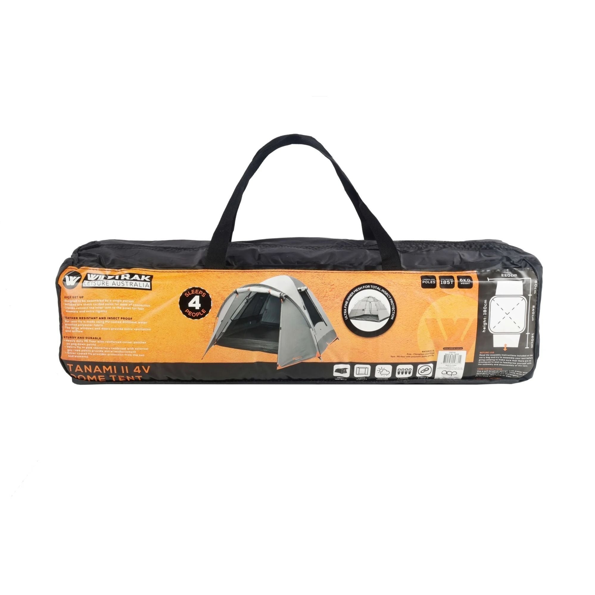 Wildtrak Tanami Series II 4V Dome Tent with Front Vestibule