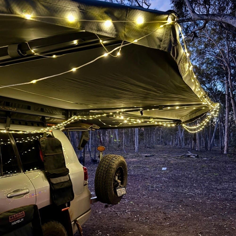 Wildtrak Lantern and 10m Multicolour String Light Combo 200 Lumens