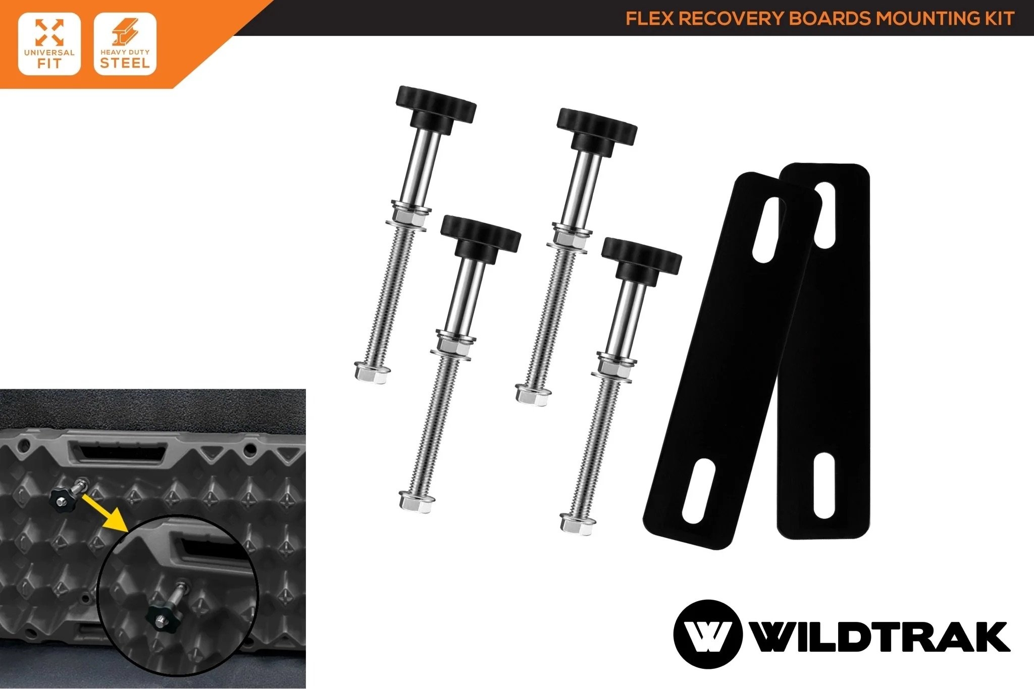 Wildtrak Universal Flex Recovery Traction Board Mounting Kit