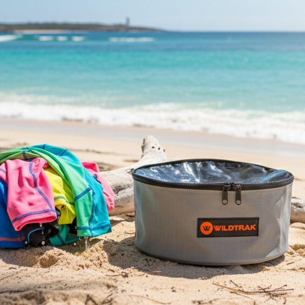 Wildtrak Round Heavy-Duty Mesh Base Clear Top Caravan/RV Storage Bag with Handles 40x19cm