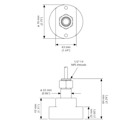 Airmar SS510 EchoRange Stainless Analog Depth Transducer 200kHz with 7.6m Cable