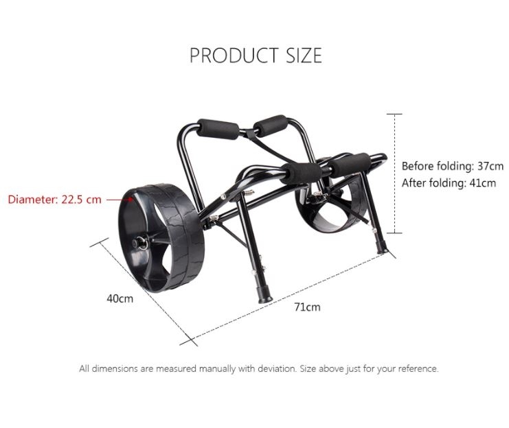 Seaflo Foldable Aluminium Kayak Trolley Black - Returned Unit