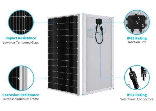 Monocrystalline Solar Panel 100W 780 x 676 x 35mm - Scratched