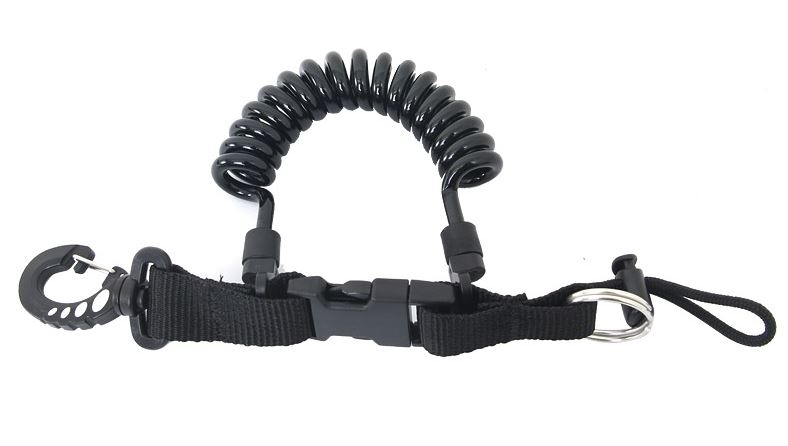 Quick Release Spiral Lanyard with 1 Clip