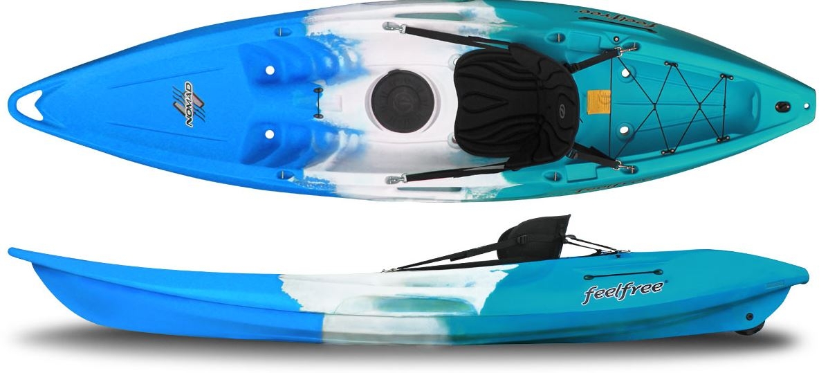 FeelFree Nomad Sit On Top Kayak Ice Cool - Blue/White/Green