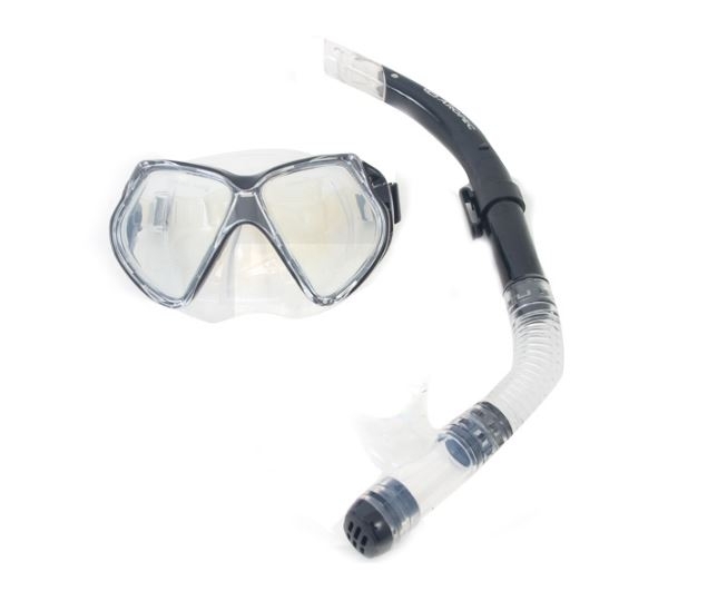 Aropec Premium Silicone Mask and Snorkel Set Black