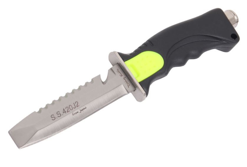 Aropec Jade Stainless Dive Knife with Sheath Yellow 11cm