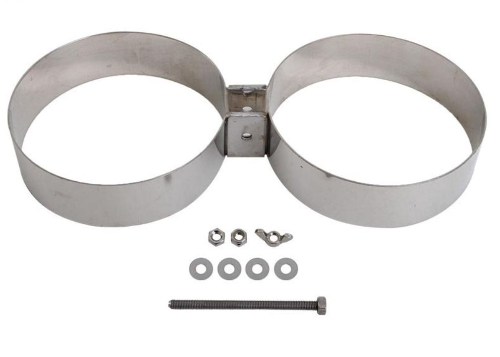 Aropec Stainless Twin Dive Tank Holder - Fits Dive Tanks to 200mm