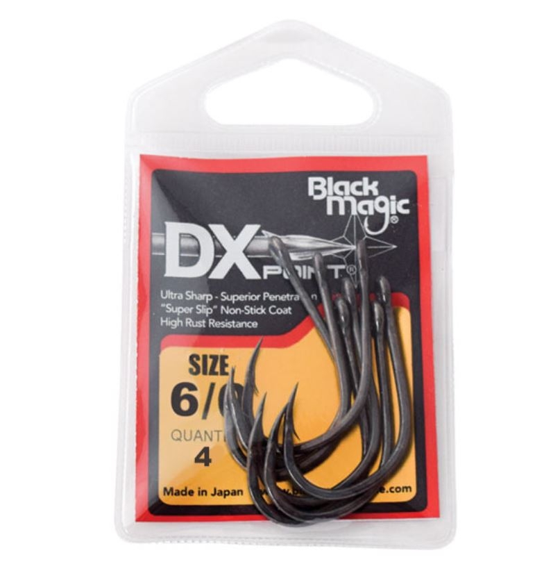 Black Magic DX Point Hooks Small Pack 6/0 Qty 4