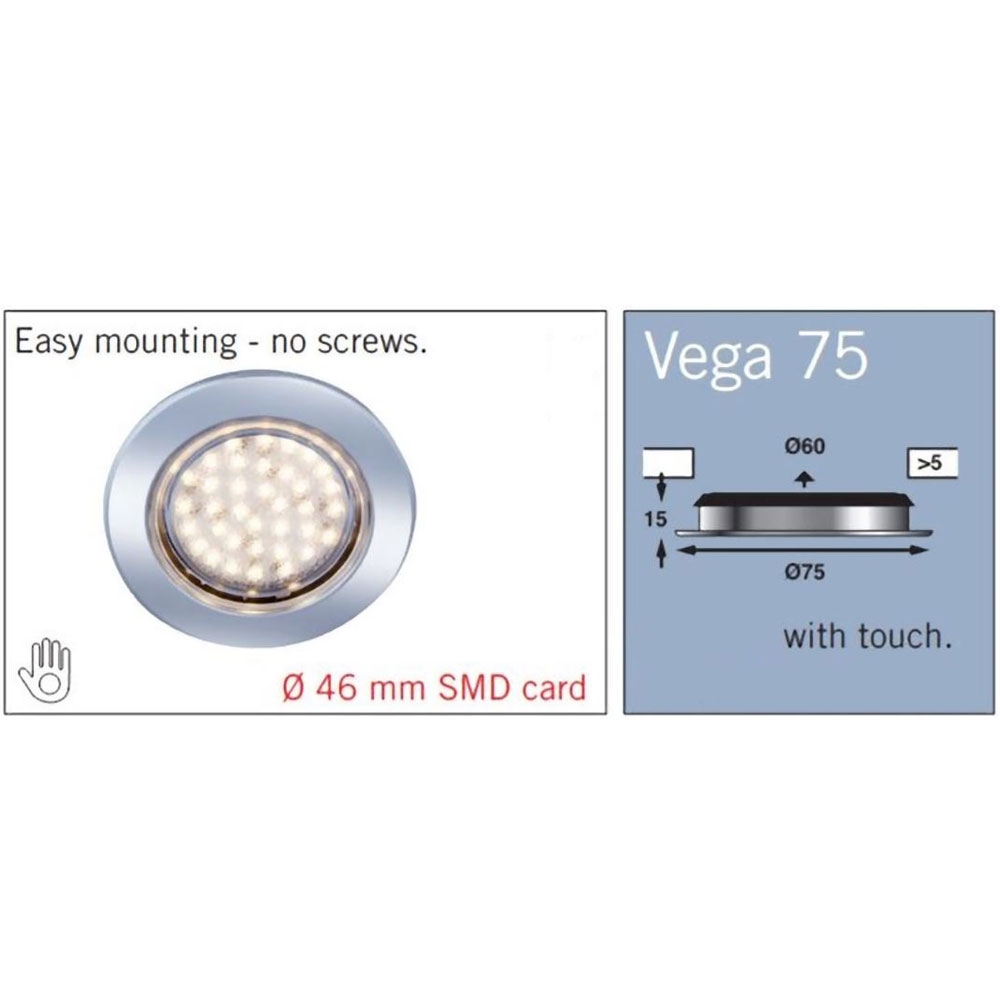 Frilight Vega 75 21SMD Ceiling Light 12V Lens Matte Chrome
