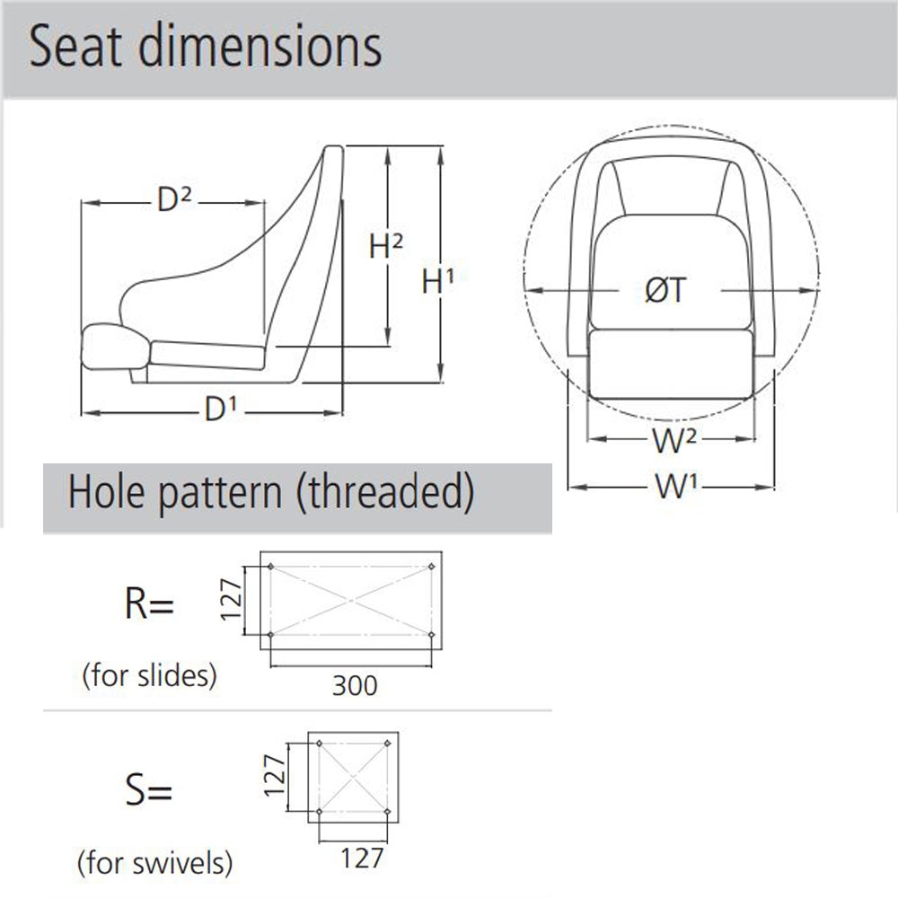 V-Quipment First Mate Deluxe Folding Seat Grey with Light Grey Seams