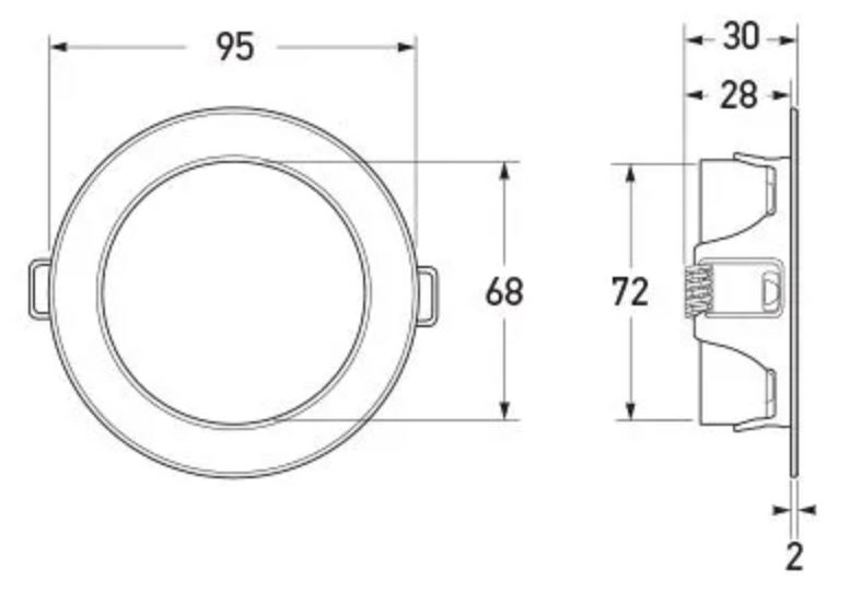 Hella Marine EuroLED 95 Gen 2 Downlight Round White - Stainless Steel Rim 12/24V