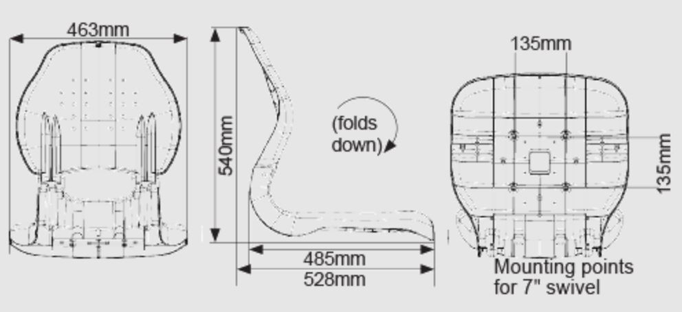 Oceansouth Sirocco Folding Boat Seat