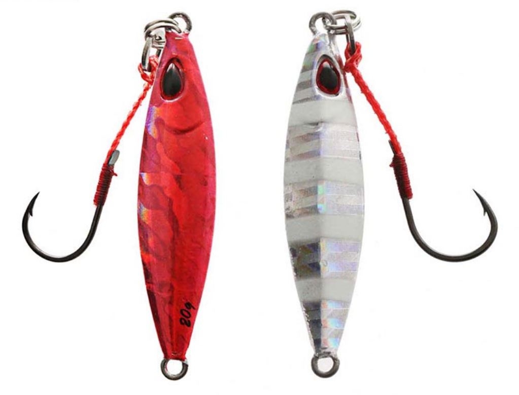 Storm Koika Japanese Slow Pitch Jig Rigged 40g Black Zebra/Red