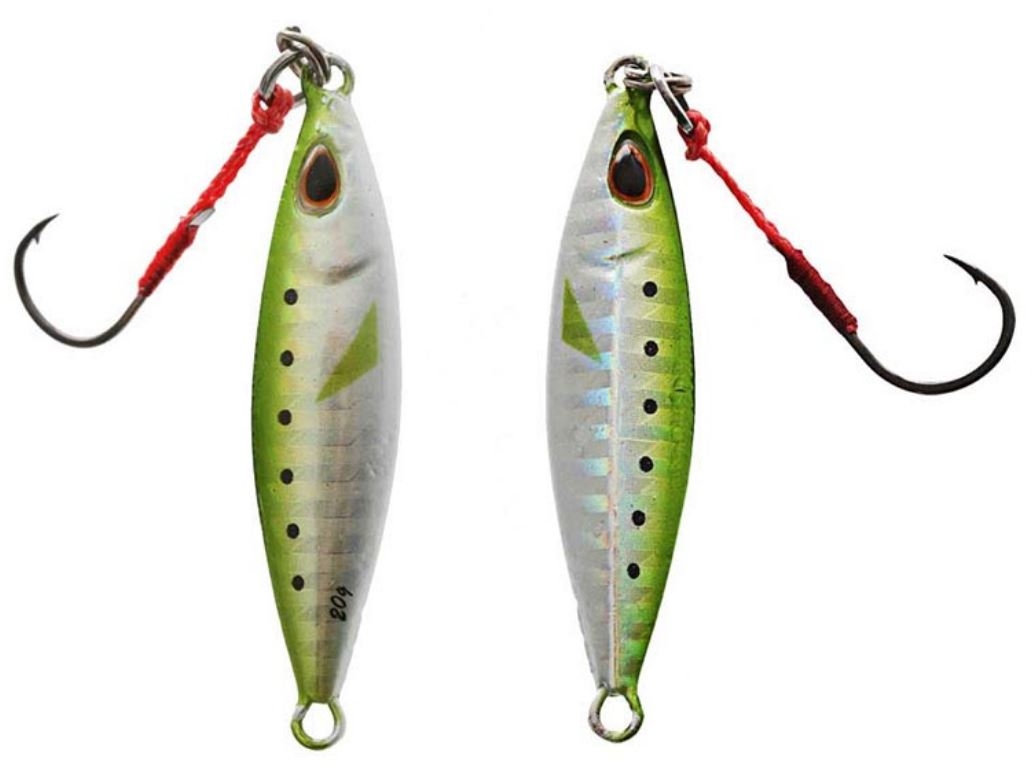 Storm Koika Japanese Slow Pitch Jig Rigged 60g Green Sardine