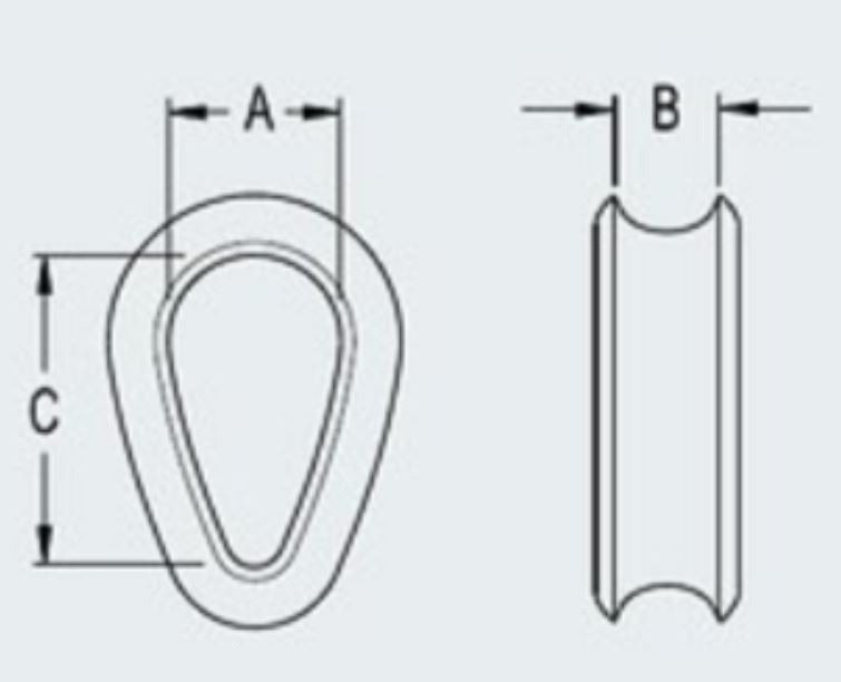 Ronstan RF2183 Sailmaker Stainless Anchor Rope Thimble 1/4inch