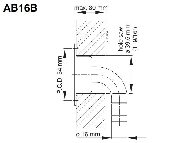V-Quipment Stainless Steel Breather Nipple 16mm Diameter Angled