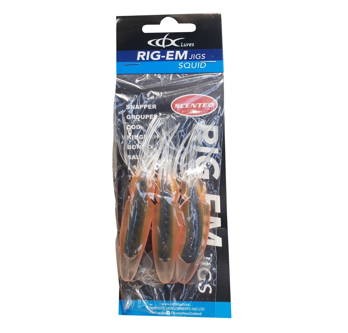 CDX Rig-Em Squid Flasher Rig 9cm Blue/Orange