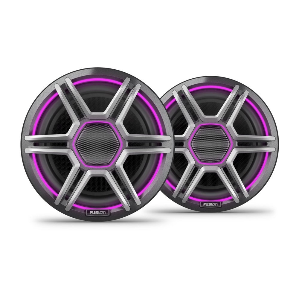 Fusion Apollo LED Marine Speakers with Sports Grill 7.7in Grey