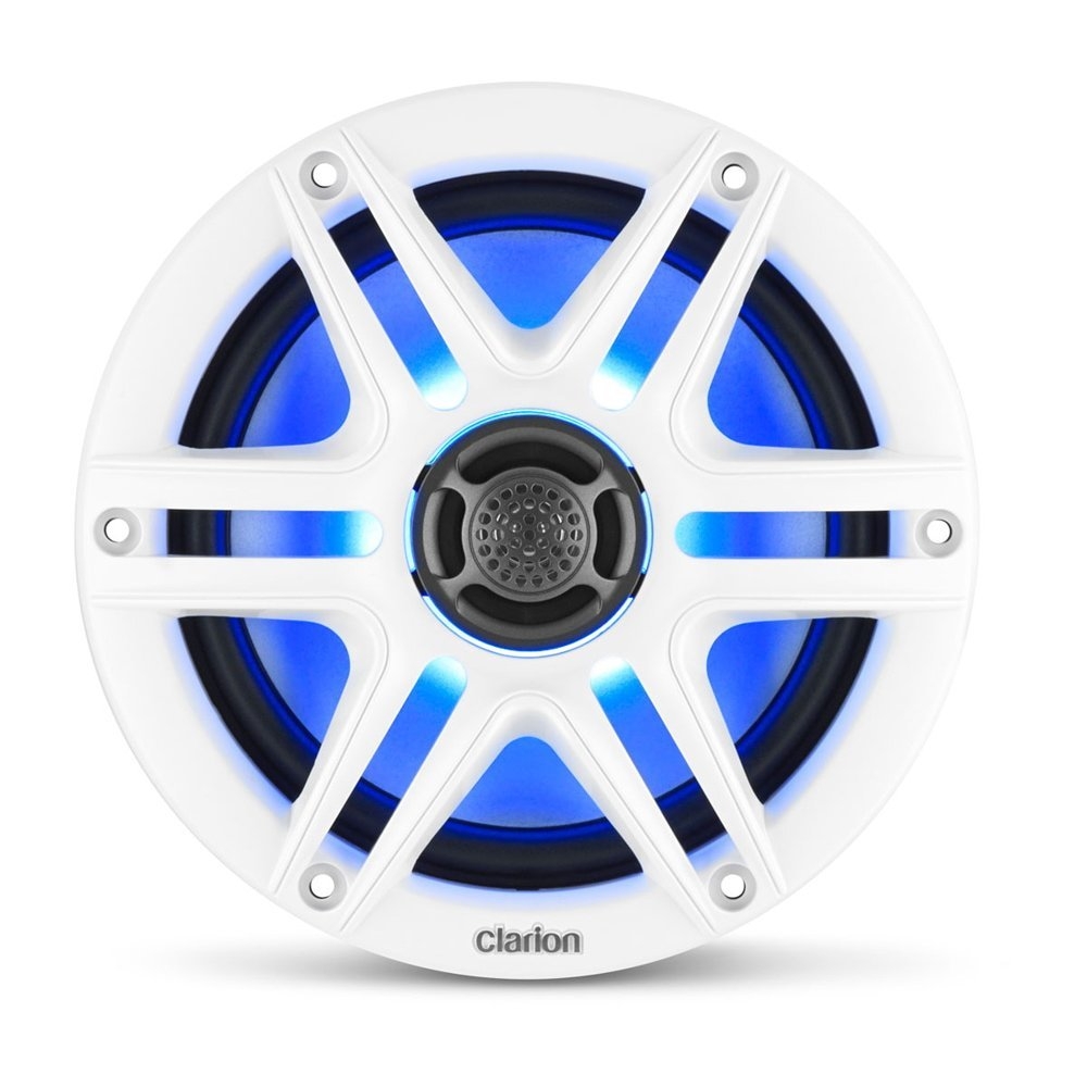 Clarion CMS LED Marine Coaxial Speakers with White/Black Sport Grill 6.5in 30W