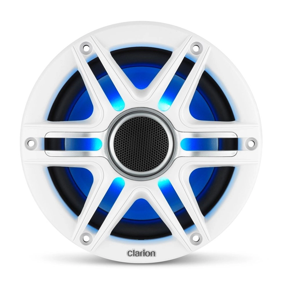 Clarion CMSP Premium LED Marine Coaxial Speakers with White/Grey Sport Grill 6.5in 50W Clarion CMSP Premium LED Marine Coaxial Speakers with White/Grey Sport Grill 6.5in 50W