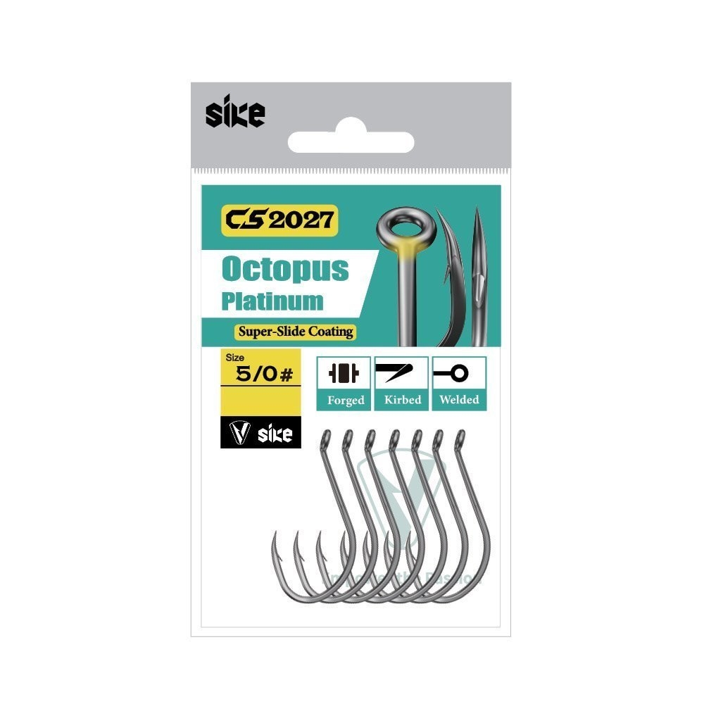 Sike Octopus Platinum Hooks Bulk Pack Qty 27 5/0#