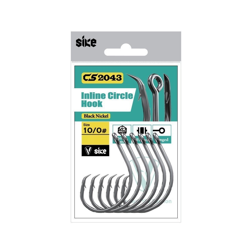 Sike Inline Circle Hooks Bulk Pack Qty 27 10/0#