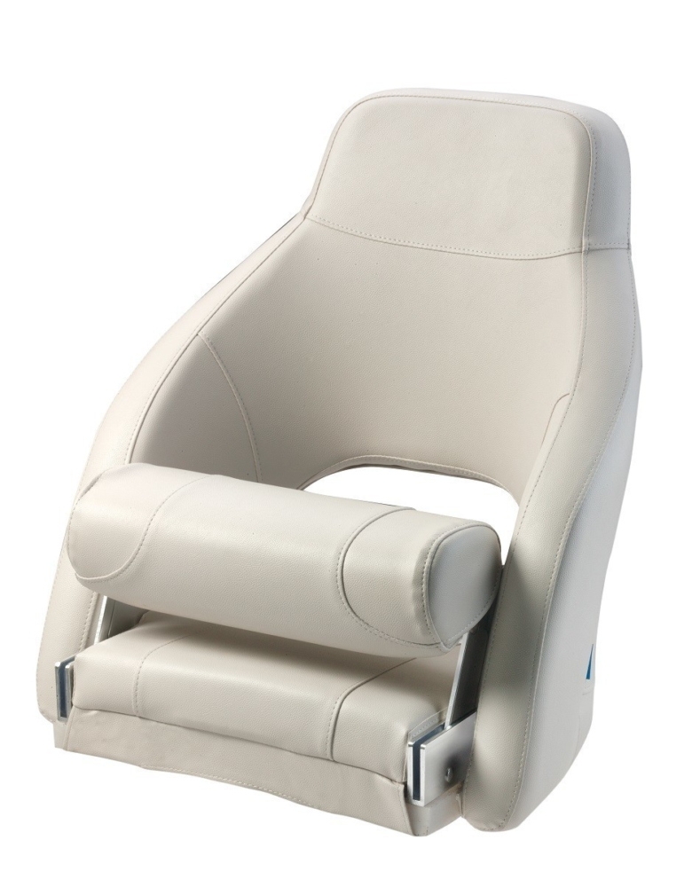 VETUS Admiral Sports Helm Seat With Lateral Supports And Flip Up Squab White