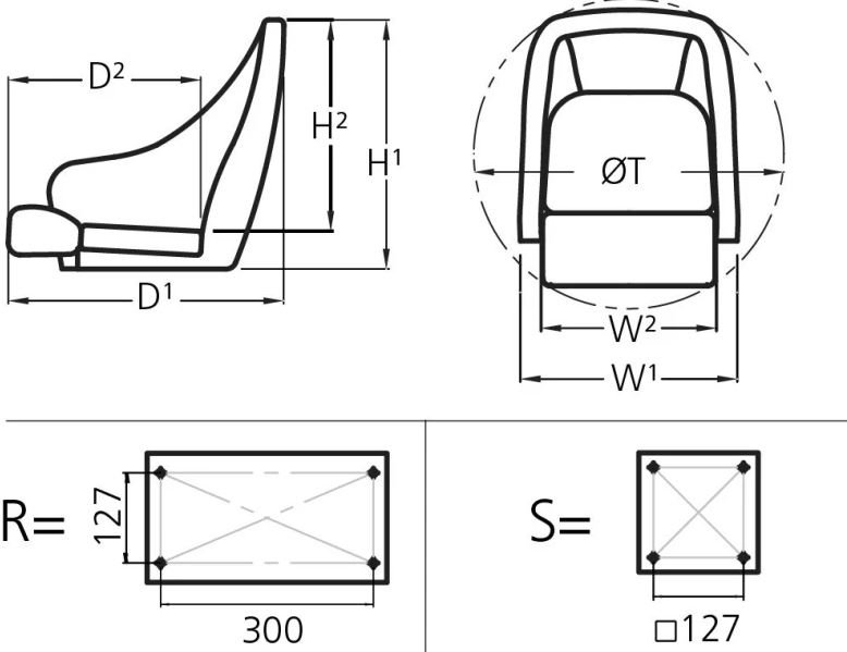 VETUS Modern Sporty Supportive Boat Seat White Black