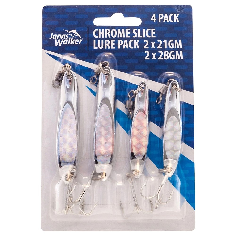 Jarvis Walker Chrome Slice Lure 4 Pack 21g/28g