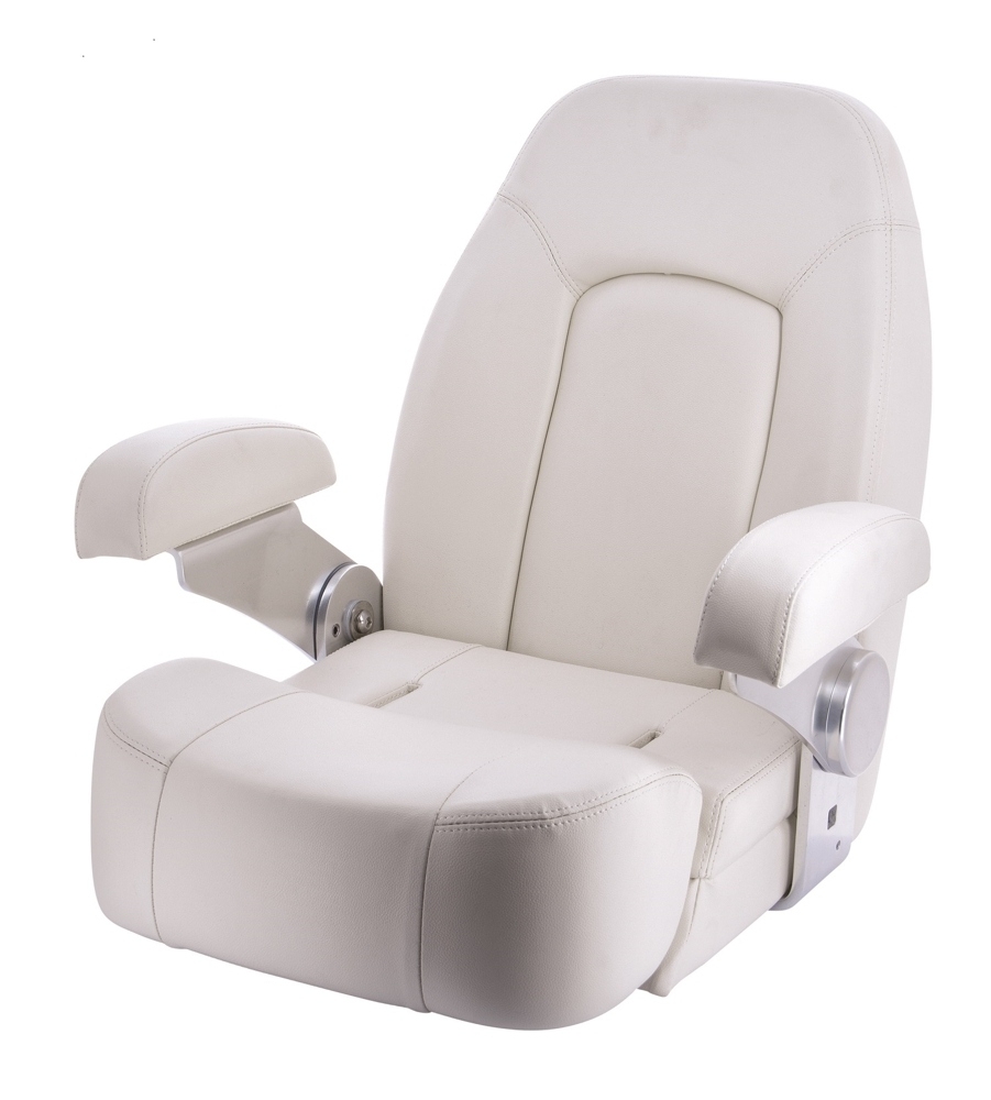 V-Quipment Seaman Helm Seat with Flip-Up Squab Pure White