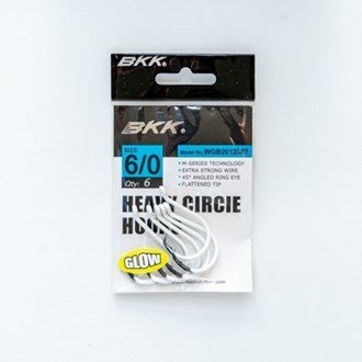 BKK Heavy Circle Hooks Glow #6 Qty 10