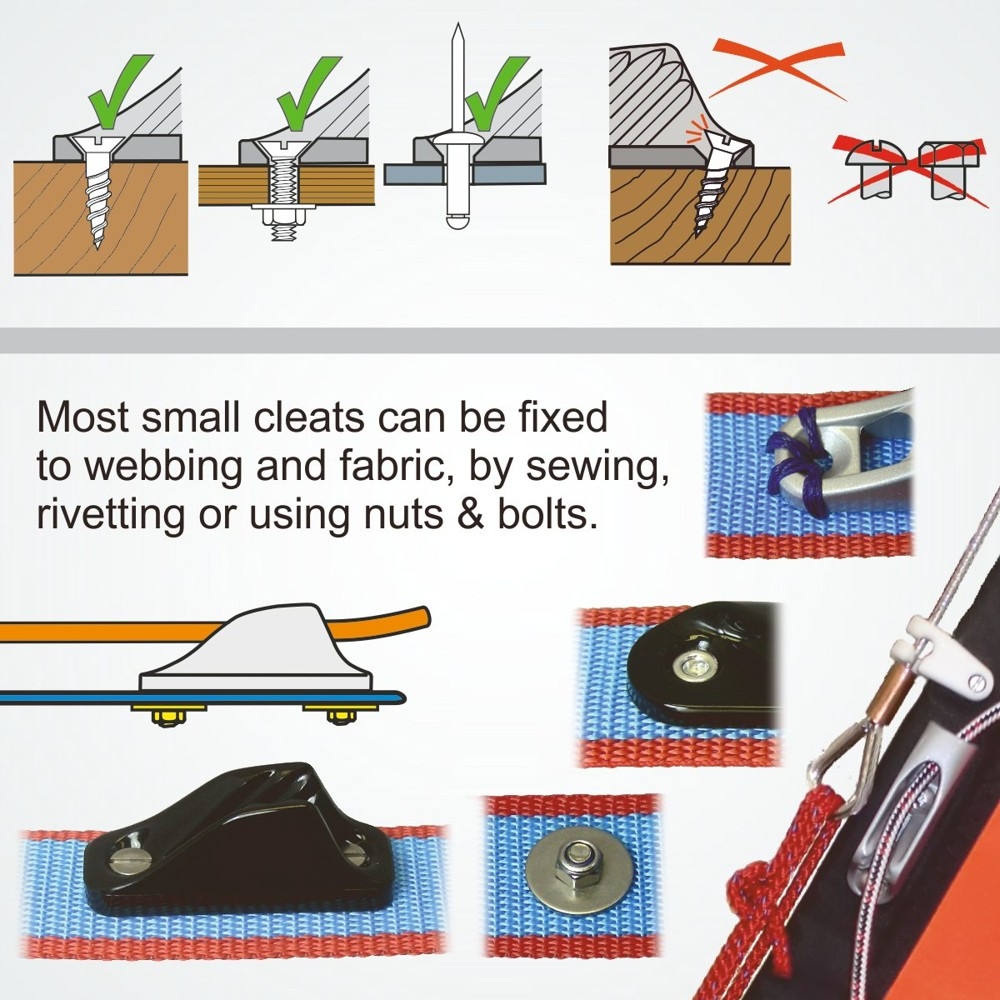 Clamcleat CL222 Racing Mini Cleat Silver