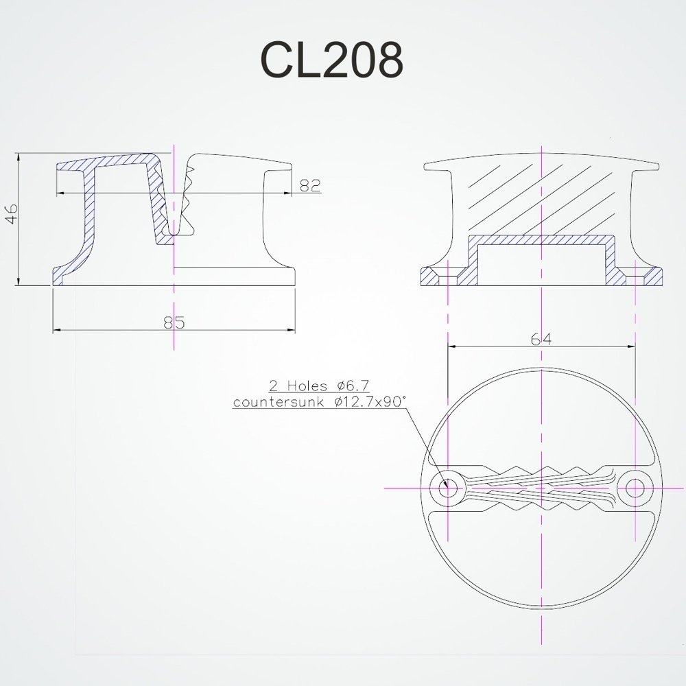 Clamcleat CL208 Clam-Bollard Rope Cleat