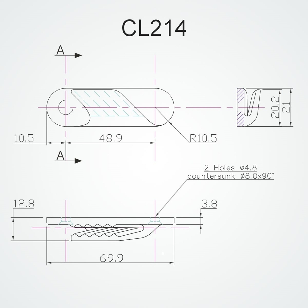 Clamcleat CL214W Leech Line Cleat Port