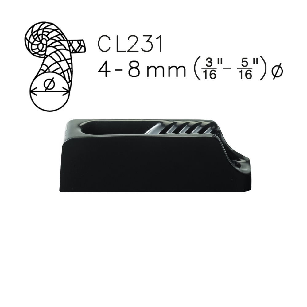 Clamcleat CL231 Midi with Integral Fairlead