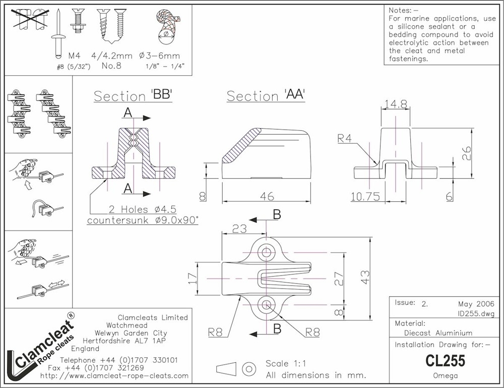 Clamcleat CL255 Omega Cleat