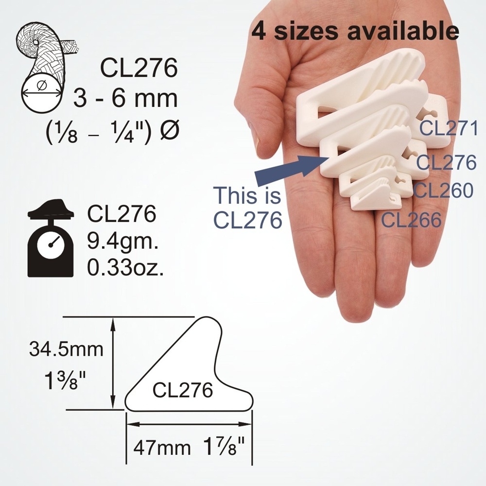Clamcleat CL276 Medium Line-Lok Cleat Black