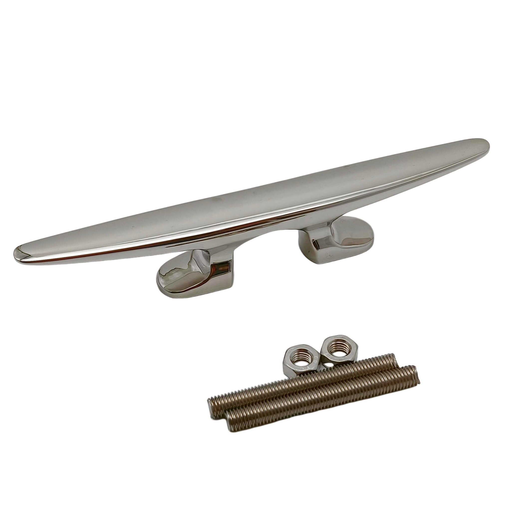 Stainless Steel Cleat Open Base with Threaded Rods 10in