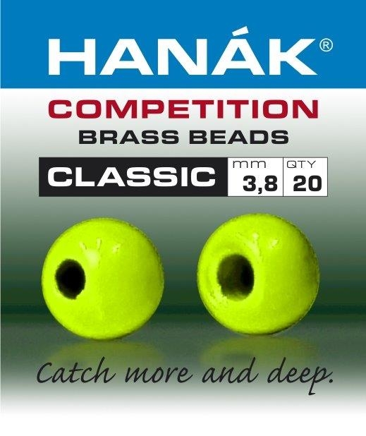 HANAK Competition CLASSIC FLOU Brass Beads Qty 10 Orange