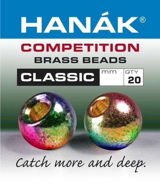 HANAK Competition CLASSIC METALLIC+ Brass Beads Rainbow 2.0mm Qty 20