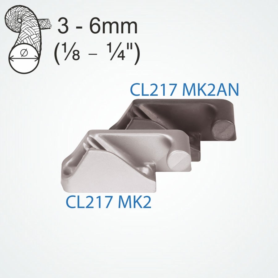 Clamcleat CL217 MK2AN Side Entry Fairlead Starboard Hard Anodised