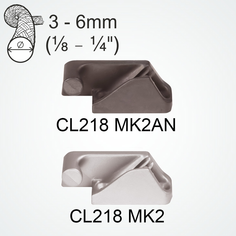 Clamcleat CL218 MK2AN Side Entry Fairlead Port Hard Anodised