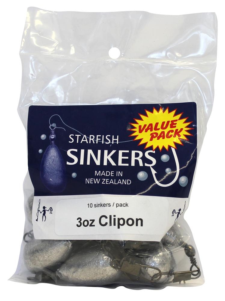 Starfish Clip-On Swivel Sinkers Value Pack