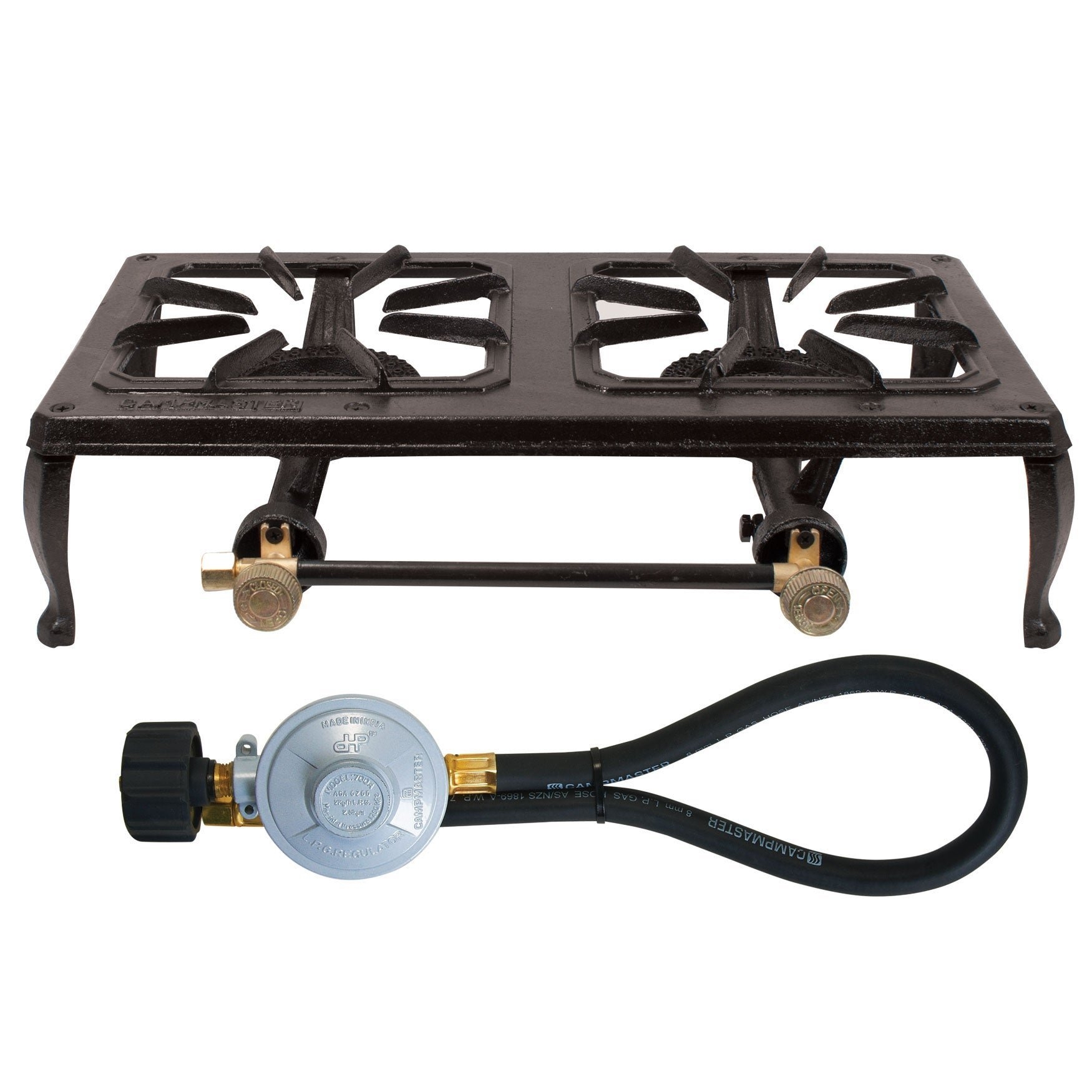 Campmaster Twin Cast Country Cooker Gas Stove with QCC Regulator