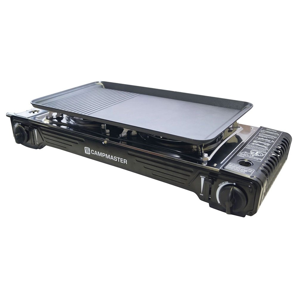 Campmaster Double Burner Butane Stove with Hotplate