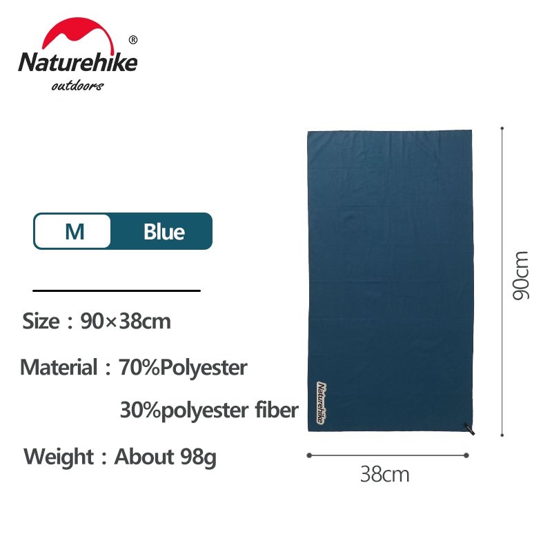 Naturehike Quick Dry Antibacterial Microfibre Towel Blue