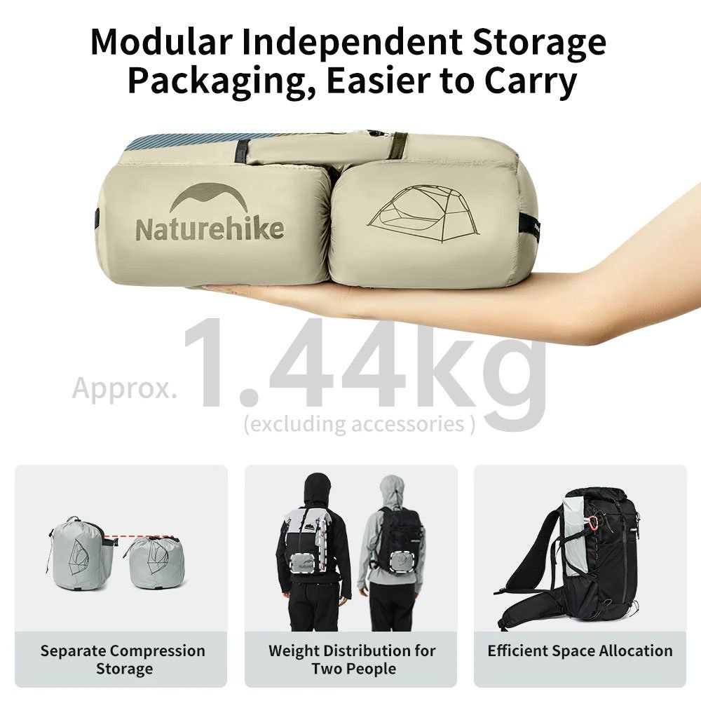 Naturehike Star River Ultralight Backpacking 2P Tent Sand