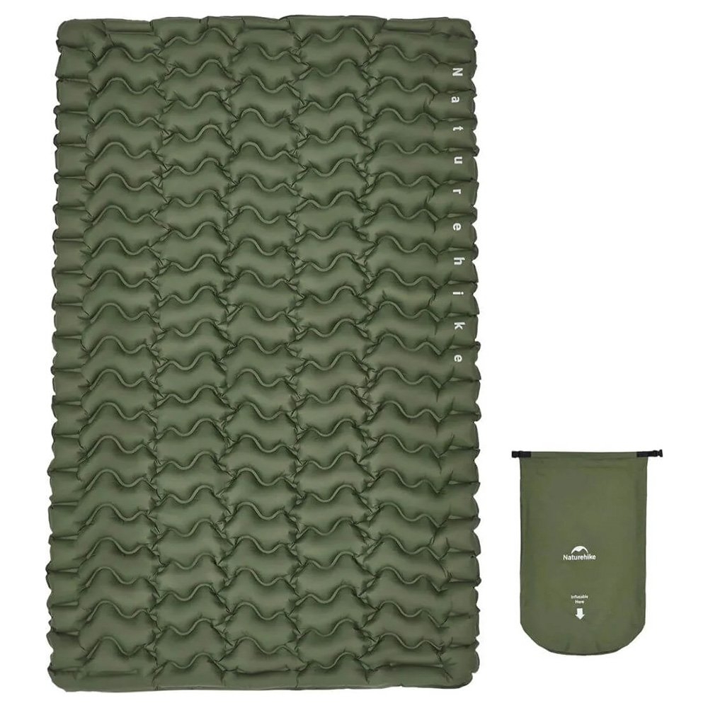 Naturehike FC01 Inflatable Double Sleeping Mat with Pump Sack R1.6 Army Green